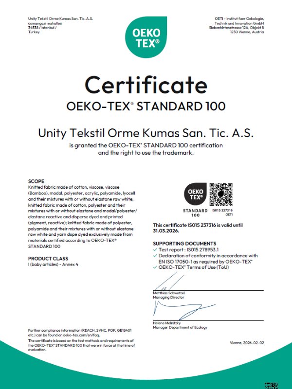 OEKO-TEX certificate preview